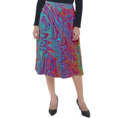 Fractal Bright Fantasy Design Classic Velour Midi Skirt 