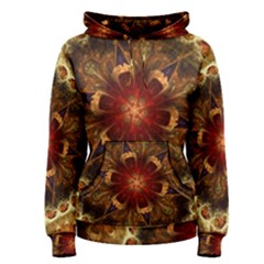 Dawn Day Fractal Sunny Gold Red Women s Pullover Hoodie by Pakrebo