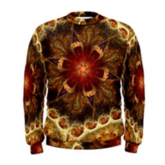 Dawn Day Fractal Sunny Gold Red Men s Sweatshirt by Pakrebo