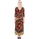 Dawn Day Fractal Sunny Gold Red Quarter Sleeve Wrap Maxi Dress View1