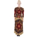 Dawn Day Fractal Sunny Gold Red Quarter Sleeve Wrap Maxi Dress View2