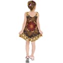 Dawn Day Fractal Sunny Gold Red Kids  Sleeveless Dress View2