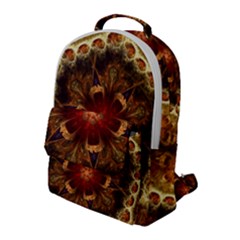 Dawn Day Fractal Sunny Gold Red Flap Pocket Backpack (large)