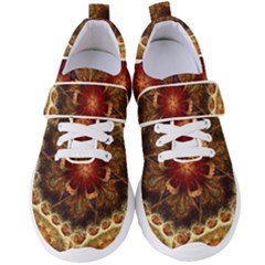 Dawn Day Fractal Sunny Gold Red Women s Velcro Strap Shoes