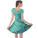 Fractal Artwork Fan Shape Art Cap Sleeve Dress View2