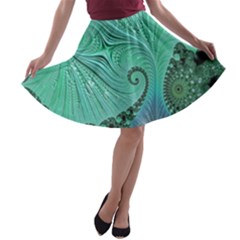 Fractal Artwork Fan Shape Art A-line Skater Skirt by Pakrebo