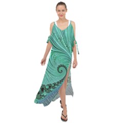 Fractal Artwork Fan Shape Art Maxi Chiffon Cover Up Dress by Pakrebo