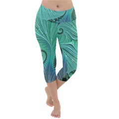 Fractal Artwork Fan Shape Art Lightweight Velour Capri Yoga Leggings