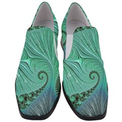 Fractal Artwork Fan Shape Art Slip On Heel Loafers by Pakrebo