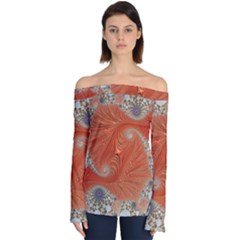 Fractal Art Artwork Pattern Fractal Off Shoulder Long Sleeve Top