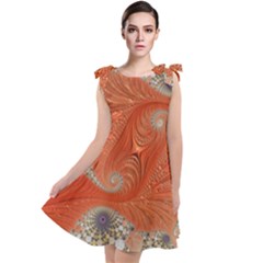 Fractal Art Artwork Pattern Fractal Tie Up Tunic Dress by Pakrebo