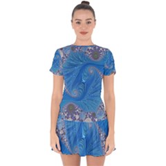 Fractal Artwork Artwork Fractal Art Drop Hem Mini Chiffon Dress