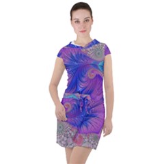 Fractal Artwork Art Design Drawstring Hooded Dress