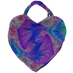 Fractal Artwork Art Design Giant Heart Shaped Tote by Pakrebo