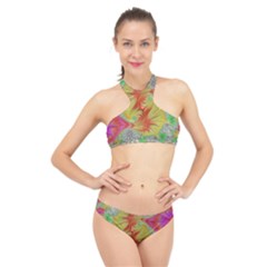 Fractal Artwork Fractal Artwork High Neck Bikini Set