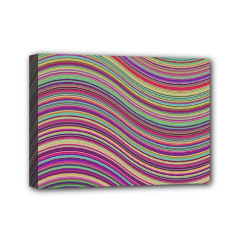 Wave Abstract Happy Background Mini Canvas 7  X 5  (stretched) by Pakrebo