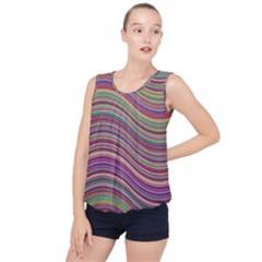 Wave Abstract Happy Background Bubble Hem Chiffon Tank Top