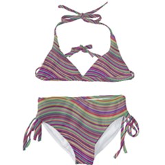 Wave Abstract Happy Background Kids  Classic Bikini Set by Pakrebo