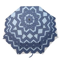 Textile Texture Fabric Zigzag Blue Folding Umbrellas