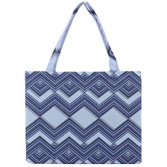 Textile Texture Fabric Zigzag Blue Mini Tote Bag