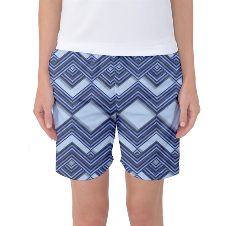 Textile Texture Fabric Zigzag Blue Women s Basketball Shorts