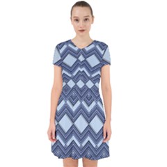 Textile Texture Fabric Zigzag Blue Adorable in Chiffon Dress