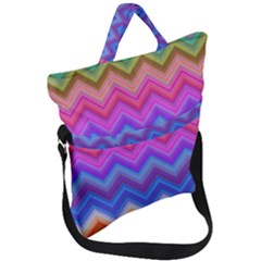 Pattern Chevron Zigzag Background Fold Over Handle Tote Bag