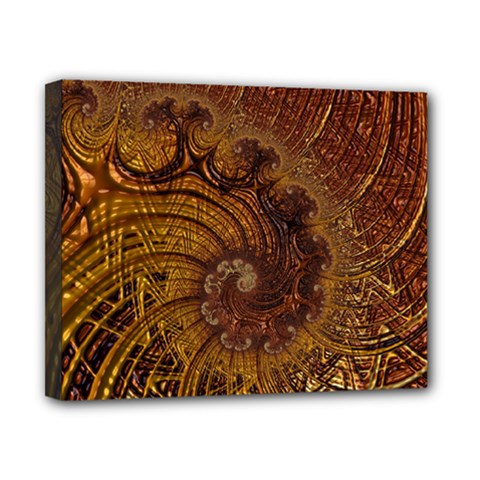 Copper Caramel Swirls Abstract Art Canvas 10  X 8  (stretched) by Pakrebo