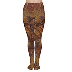 Copper Caramel Swirls Abstract Art Tights by Pakrebo