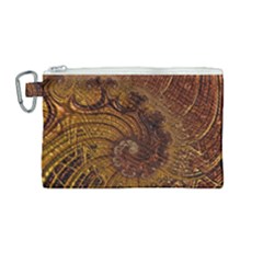 Copper Caramel Swirls Abstract Art Canvas Cosmetic Bag (medium) by Pakrebo