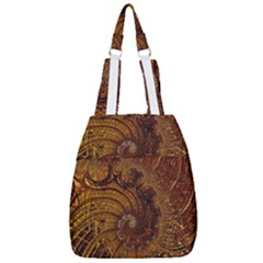 Copper Caramel Swirls Abstract Art Center Zip Backpack