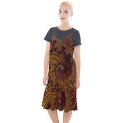 Copper Caramel Swirls Abstract Art Camis Fishtail Dress by Pakrebo