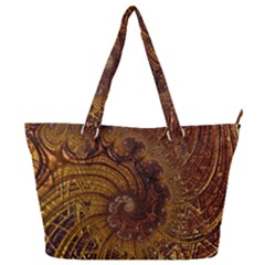 Copper Caramel Swirls Abstract Art Full Print Shoulder Bag