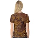 Copper Caramel Swirls Abstract Art V-Neck Sport Mesh Tee View2