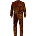 Copper Caramel Swirls Abstract Art OnePiece Jumpsuit (Men)  View2