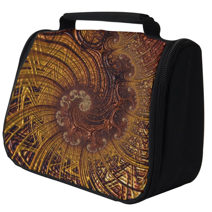 Copper Caramel Swirls Abstract Art Full Print Travel Pouch (Big)