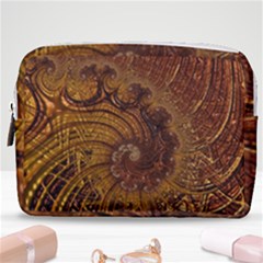 Copper Caramel Swirls Abstract Art Make Up Pouch (medium)