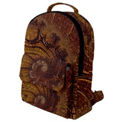 Copper Caramel Swirls Abstract Art Flap Pocket Backpack (small)