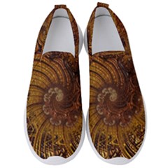 Copper Caramel Swirls Abstract Art Men s Slip On Sneakers