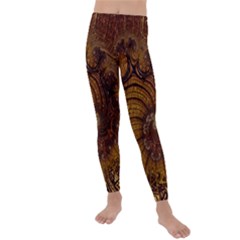 Copper Caramel Swirls Abstract Art Kids  Lightweight Velour Leggings