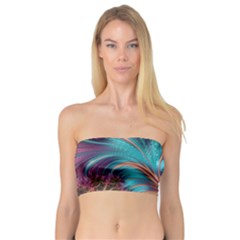 Feather Fractal Artistic Design Bandeau Top by Pakrebo