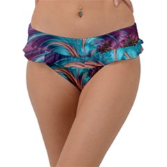 Feather Fractal Artistic Design Frill Bikini Bottom