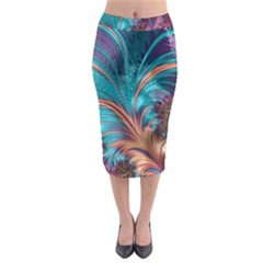 Feather Fractal Artistic Design Midi Pencil Skirt by Pakrebo