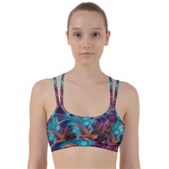 Feather Fractal Artistic Design Line Them Up Sports Bra by Pakrebo