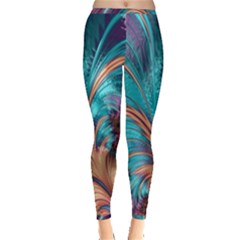 Feather Fractal Artistic Design Inside Out Leggings by Pakrebo