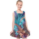 Feather Fractal Artistic Design Kids  Cross Back Dress View1