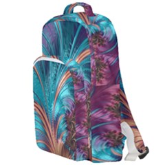 Feather Fractal Artistic Design Double Compartment Backpack