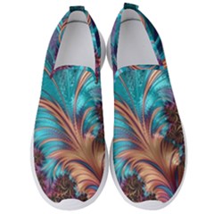 Feather Fractal Artistic Design Men s Slip On Sneakers