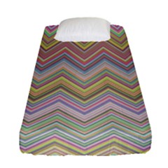 Chevron Colorful Background Vintage Fitted Sheet (single Size) by Pakrebo