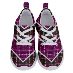 Fabric Tweed Purple Brown Pink Running Shoes by Pakrebo